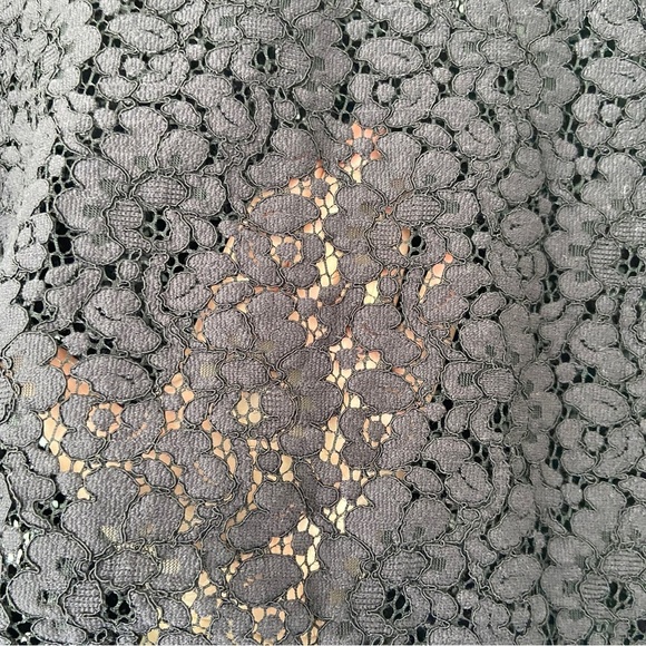 ZARA NAVY BLUE LACE LONG RAGLAN SLEEVED TOP WITH RIBBED NECKLINE AND CUFFS, XS - Picture 9 of 10